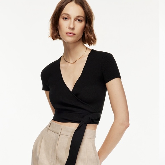 Wilfred Tops - Wilfred All Tied Up Black Wrap Top